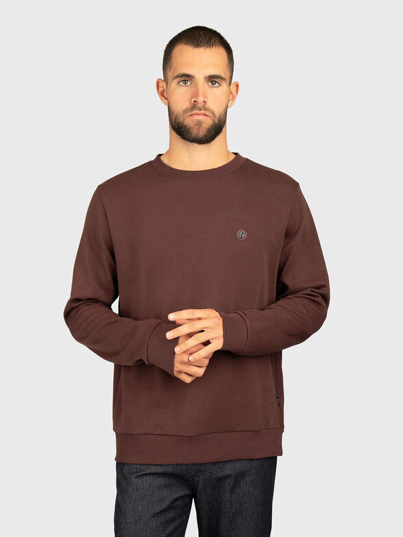 C-SHARPE oval neck sweatshirt in black - 1