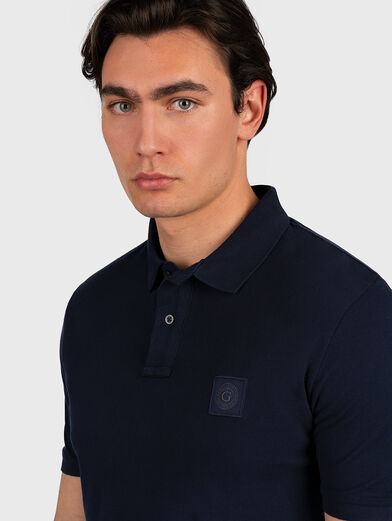 Blue polo shirt with logo detail - 3