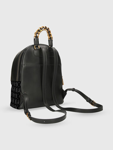 Black backpack with monogram print  - 3