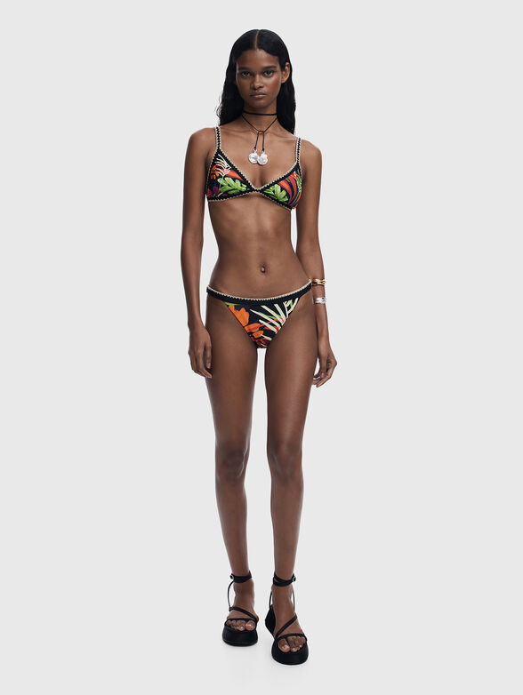 Tropical print bikini top - 4