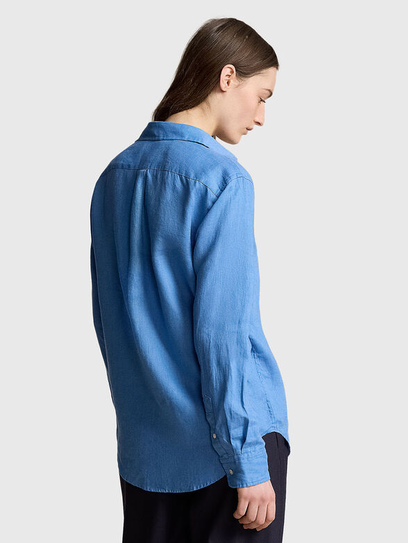 Blue linen shirt - 3