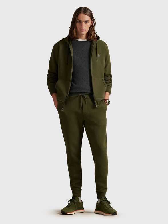 Cotton sweatshirt with hood and zip - 2