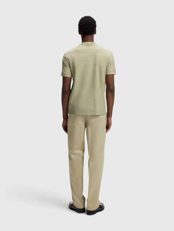 Cotton T-shirt with a geometric jacquard print - 3
