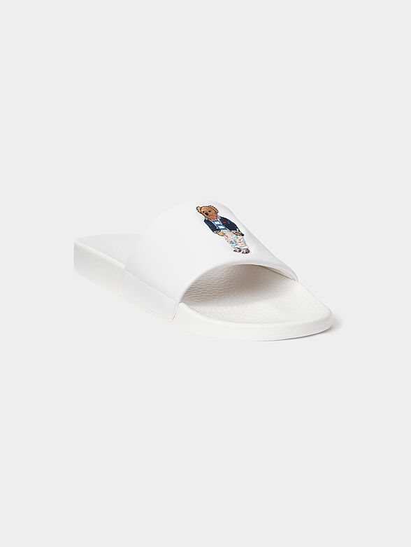 White unisex beach slides - 2