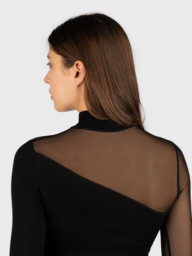 Blouse with sheer effect and logo - 5