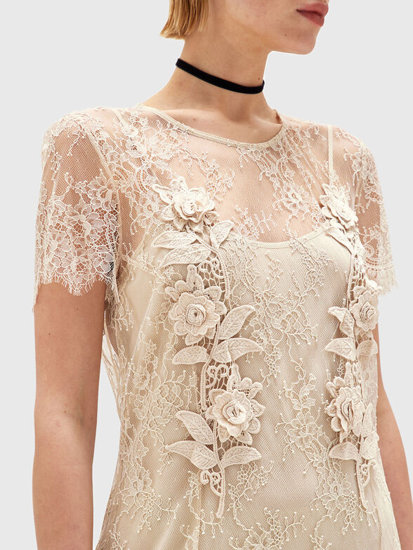 Midi dress with short sleeves made of lace - 3