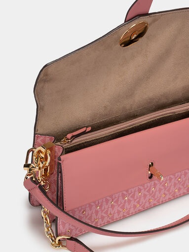 Shoulder bag with monogram logo print - 5