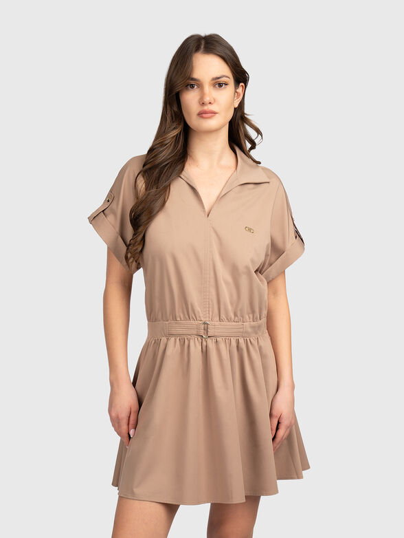 Mini dress with V-neckline - 1