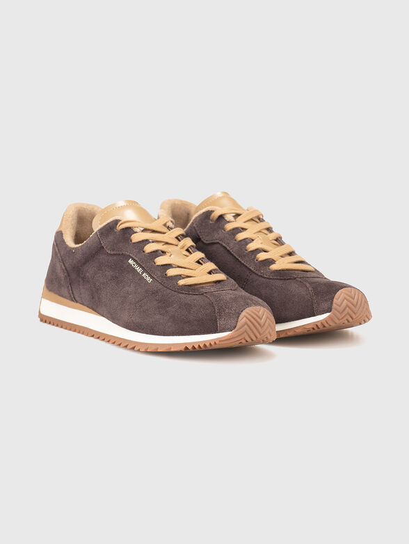 Leather sports shoes with logo - 5