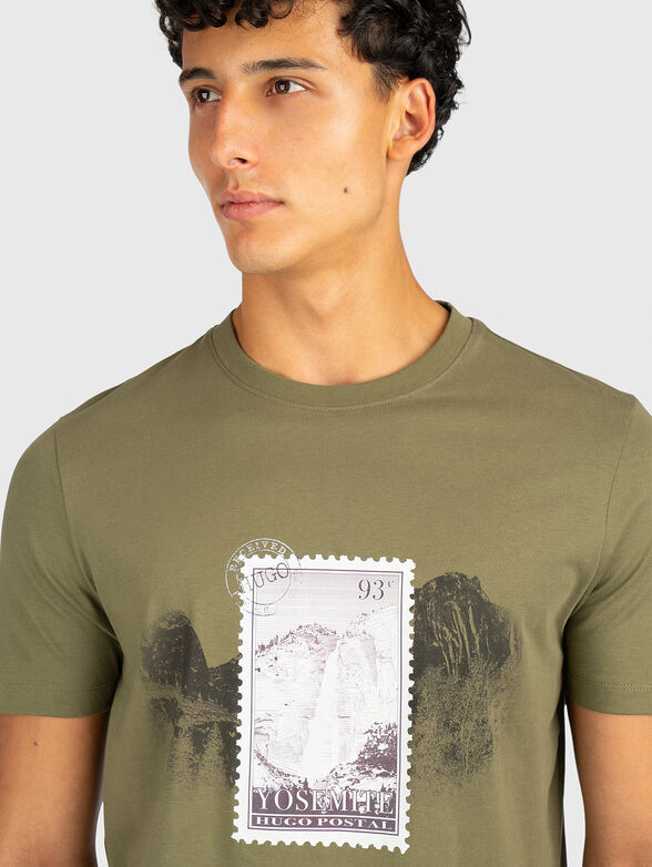 Cotton T-shirt with an accent print  - 4
