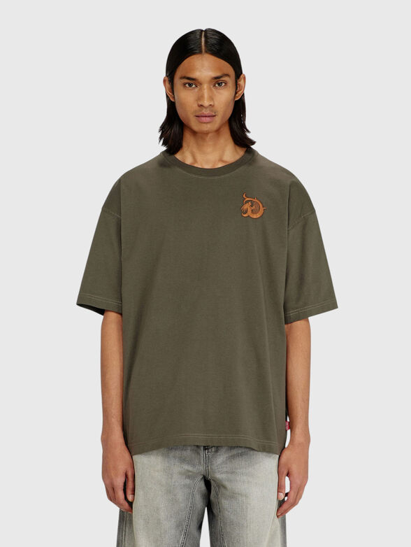 Cotton T-shirt with a round neckline - 1
