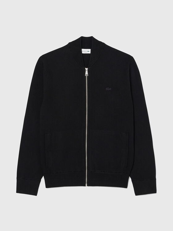 Суитшърт с цип и лого бродерия - 1