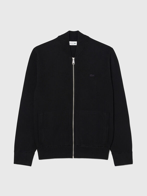 Sweatshirt with zip and embroidered logo - 1