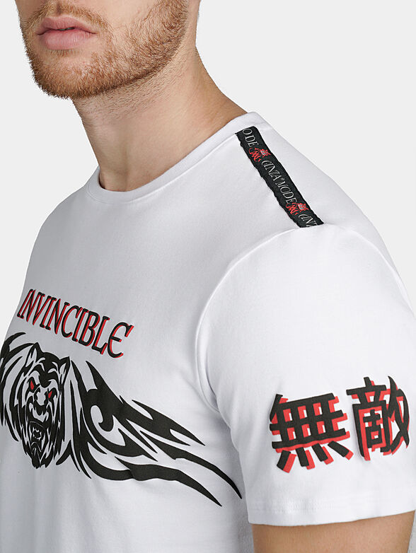 White T-shirt with prints and letterings - 4