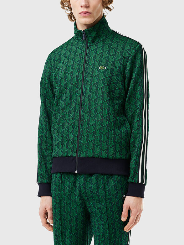 Sweatshirt with monogram print in brown - 1