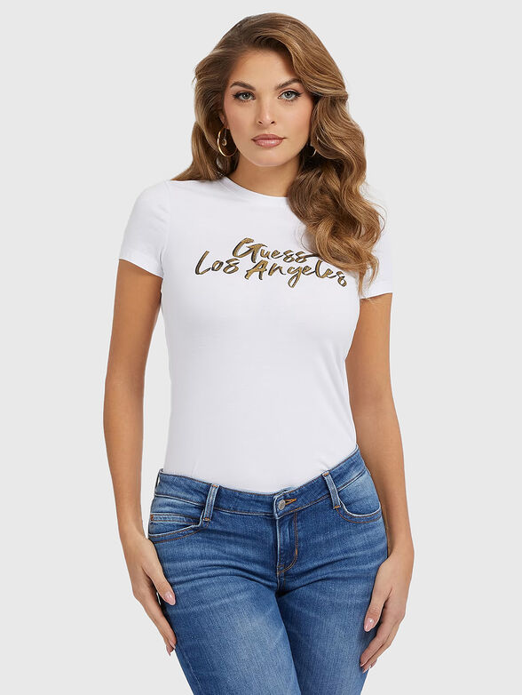 Black T-shirt with contrasting logo - 1