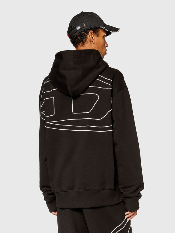 Logo-embroidered black sweatshirt  - 3
