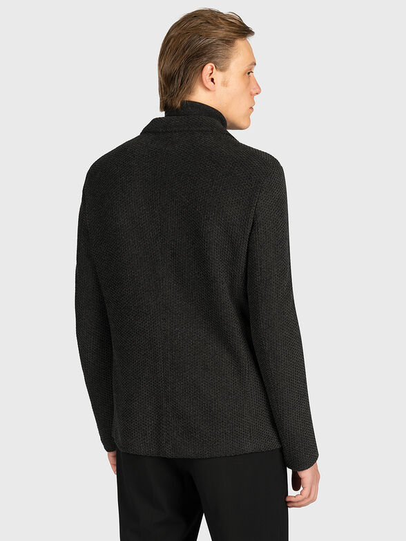 Textured blazer in grey color - 3
