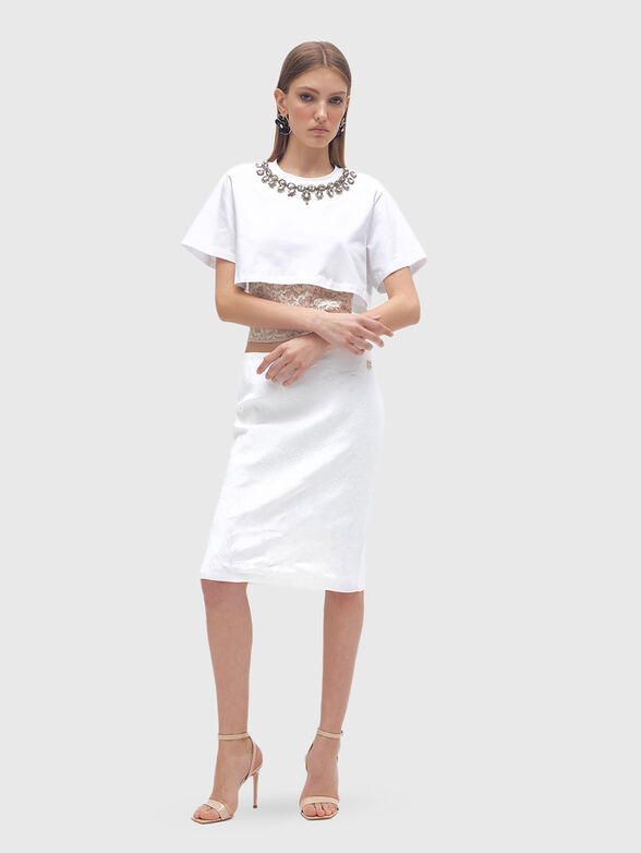 Midi skirt with floral motifs - 4