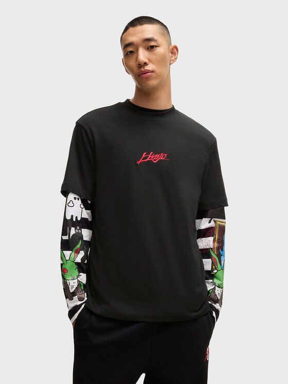 Тениска от памук с лого - 1