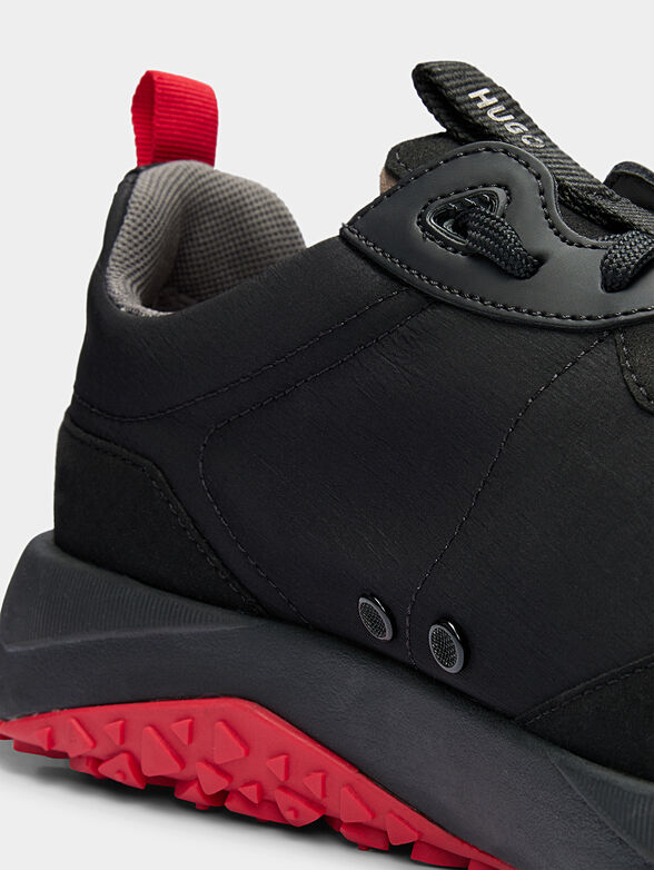 KANE black sports shoes with logo - 5