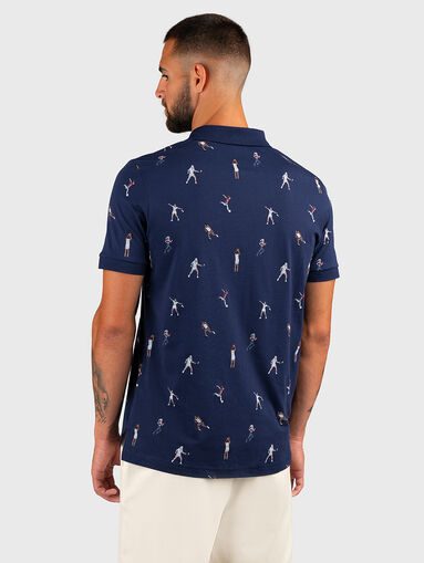 TARBES AOP polo shirt with print in dark blue - 3