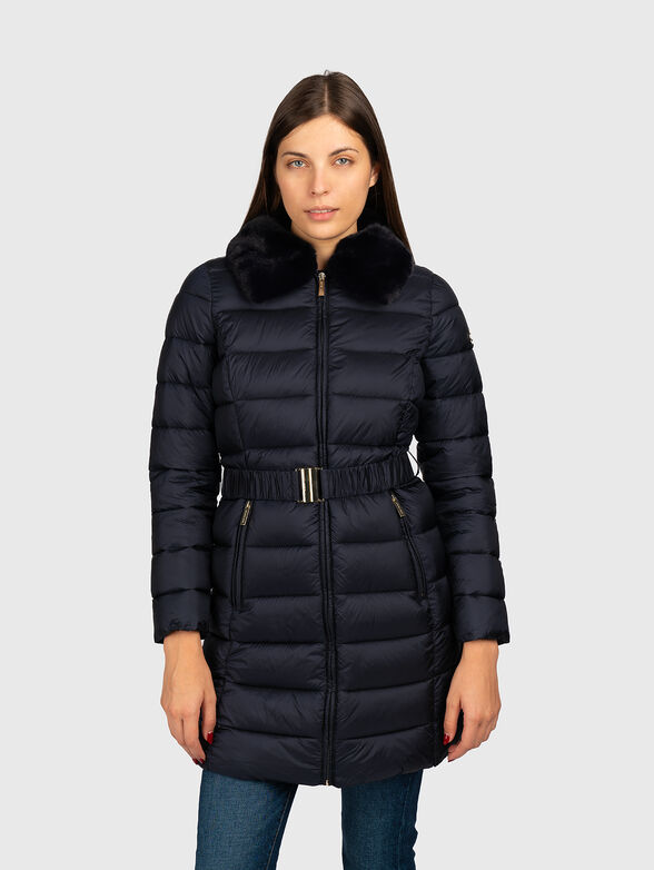 Quilted jacket with belt - 1