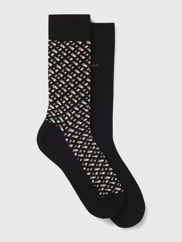 Socks in beige with monogram - 1