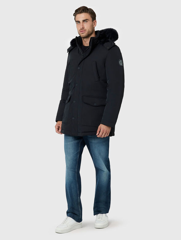 Black parka with removable hood - 1