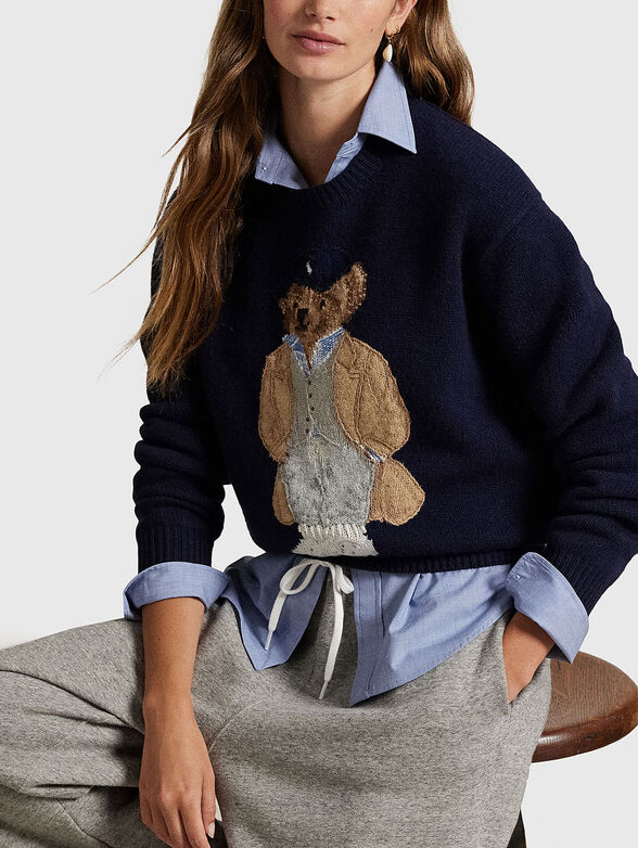Wool and cashmere sweater with Polo Bear embrodery - 3