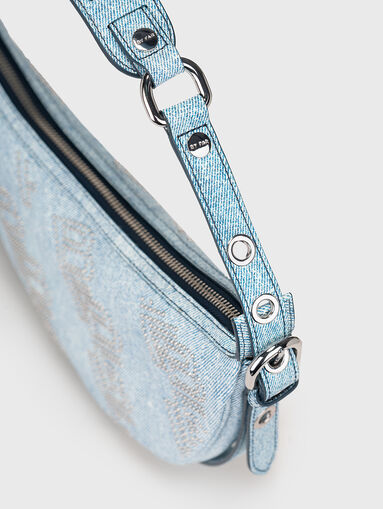 GIB denim shoulder bag with rhinestones - 5