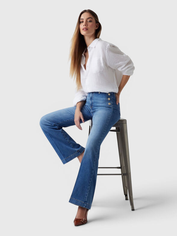 High-waisted flared jeans - 4