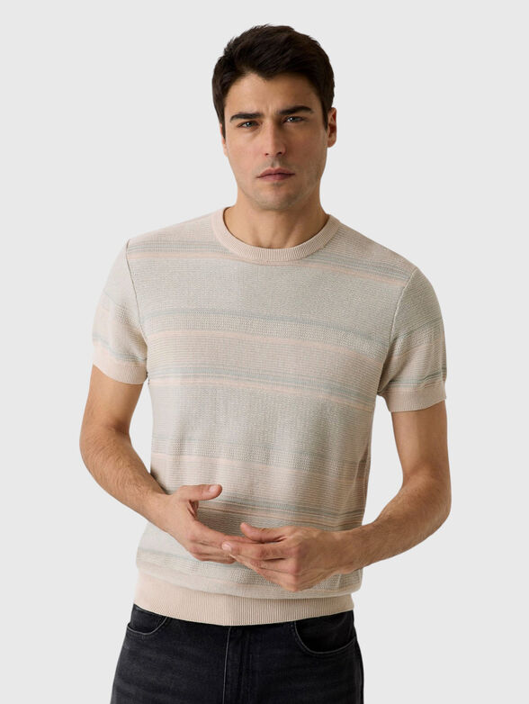 Short-sleeved linen-blend sweater - 1