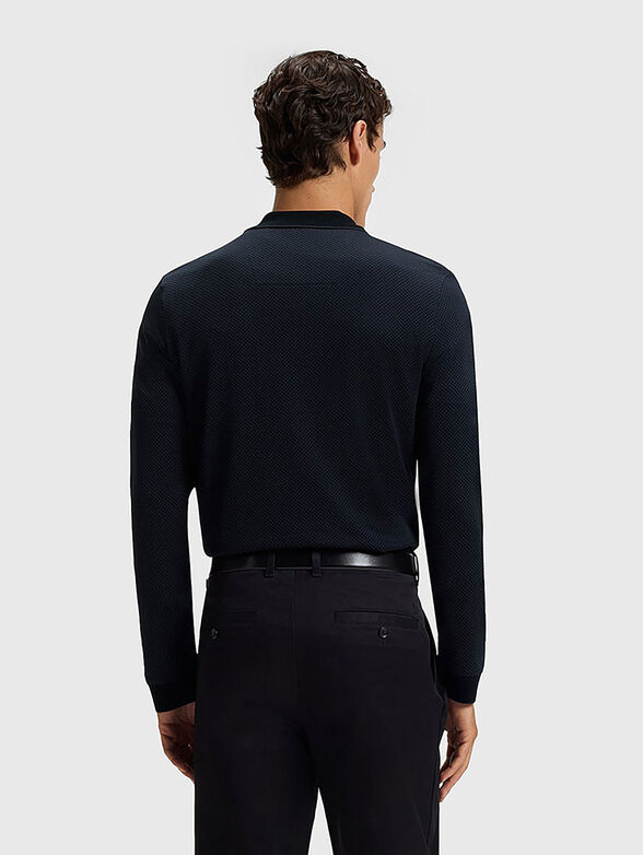 Cotton polo shirt with zip - 3