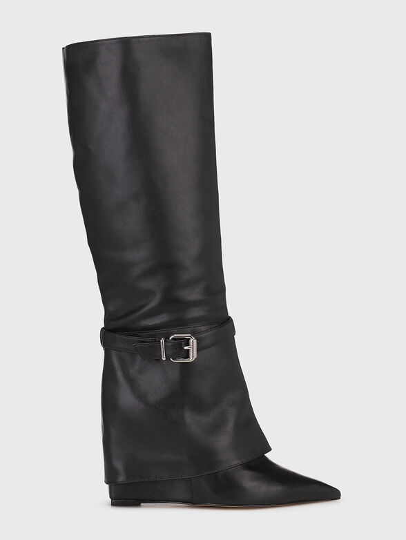 Black leather boots - 1