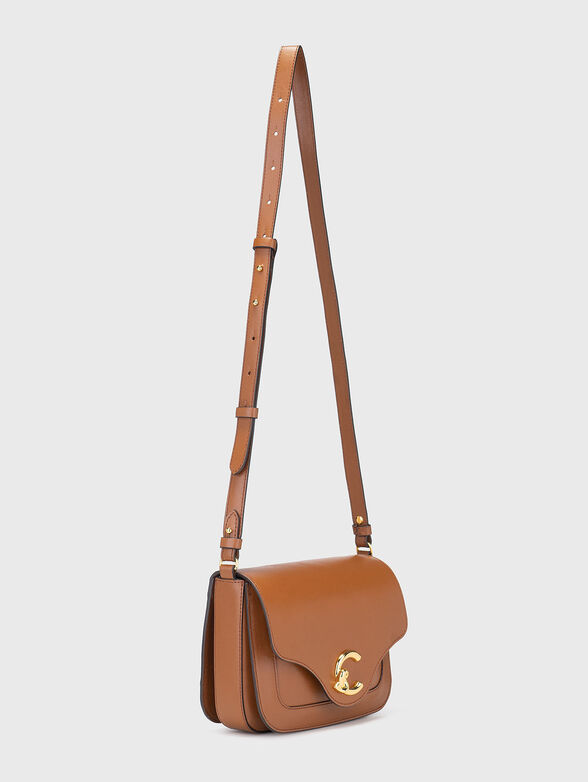 Leather crossbody bag in beige - 2