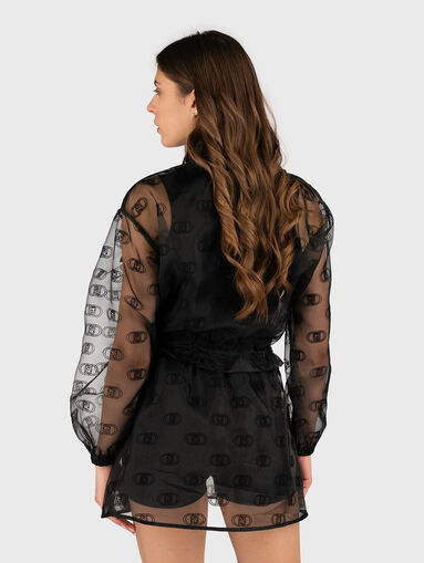 Jacket with sheer effect and pockets - 3