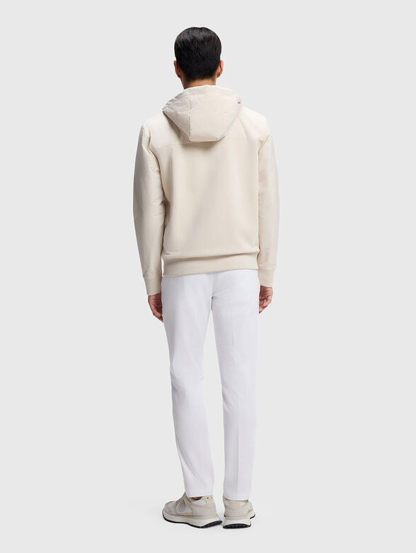 Cotton sweatshirt with zipper and contrasting trim - 3