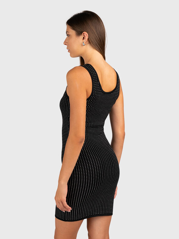 Mini dress with appliqué rhinestones - 2
