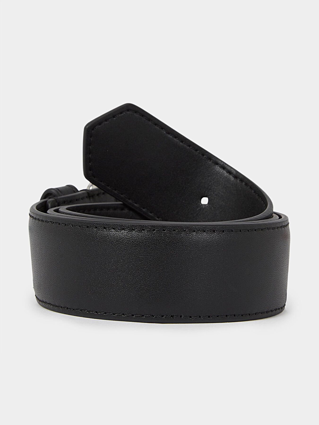 KARL LAGERFELD ベルト ブラック S DISK black belt with logo buckle brand Karl Lagerfeld