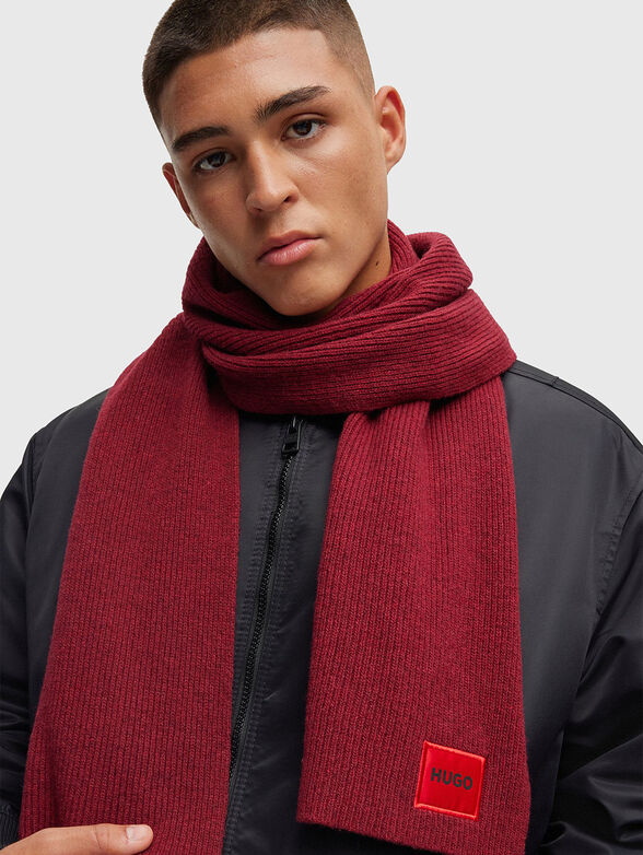 Black wool blend scarf  - 3
