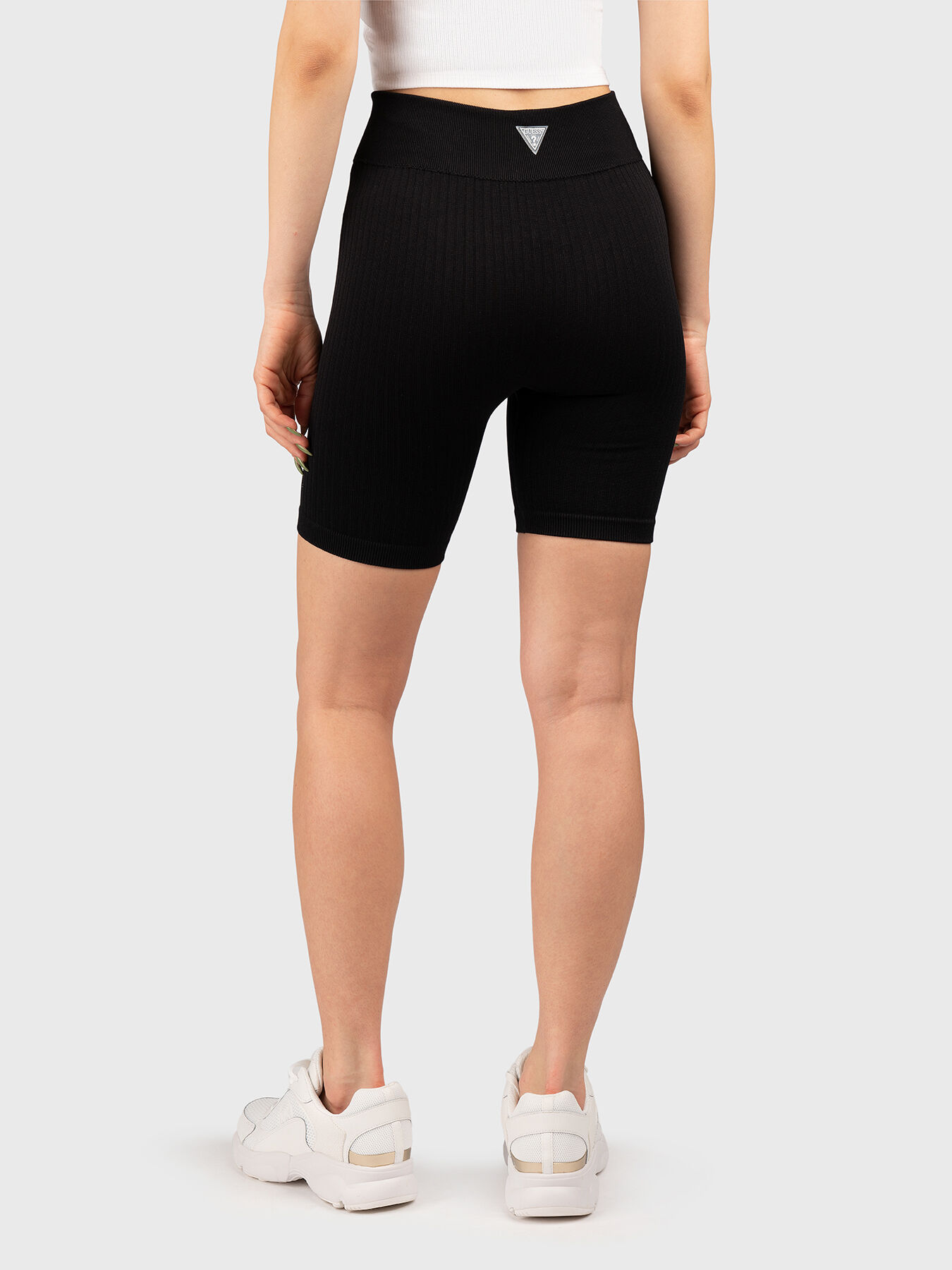 Ribed cycling shorts in black brand GUESS