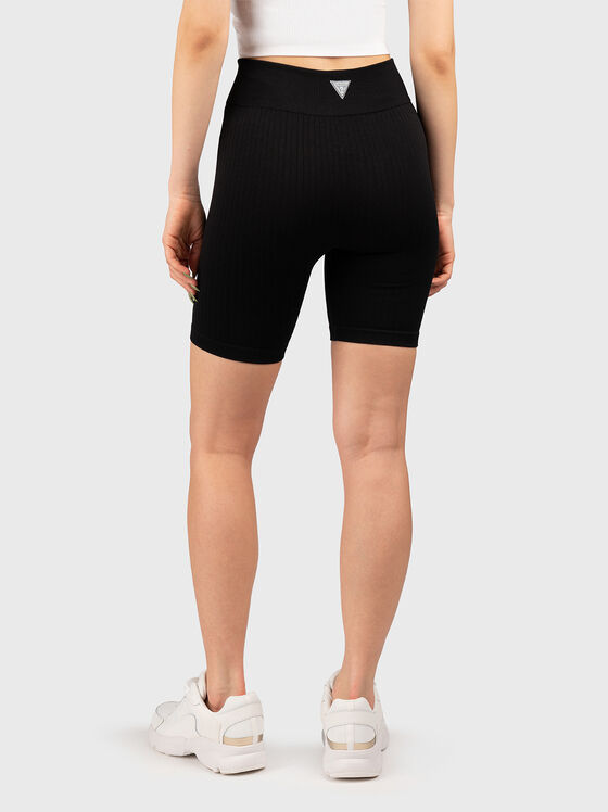 Ribed cycling shorts in black - 2