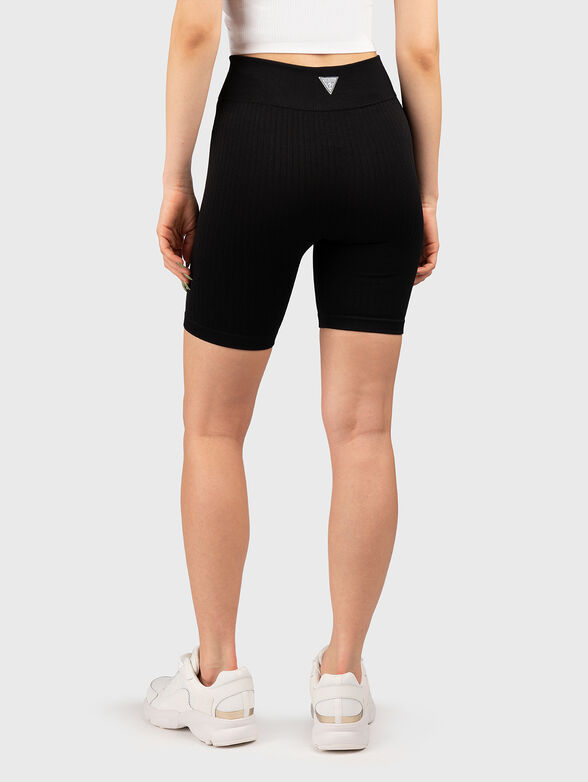 Ribed cycling shorts in black - 2