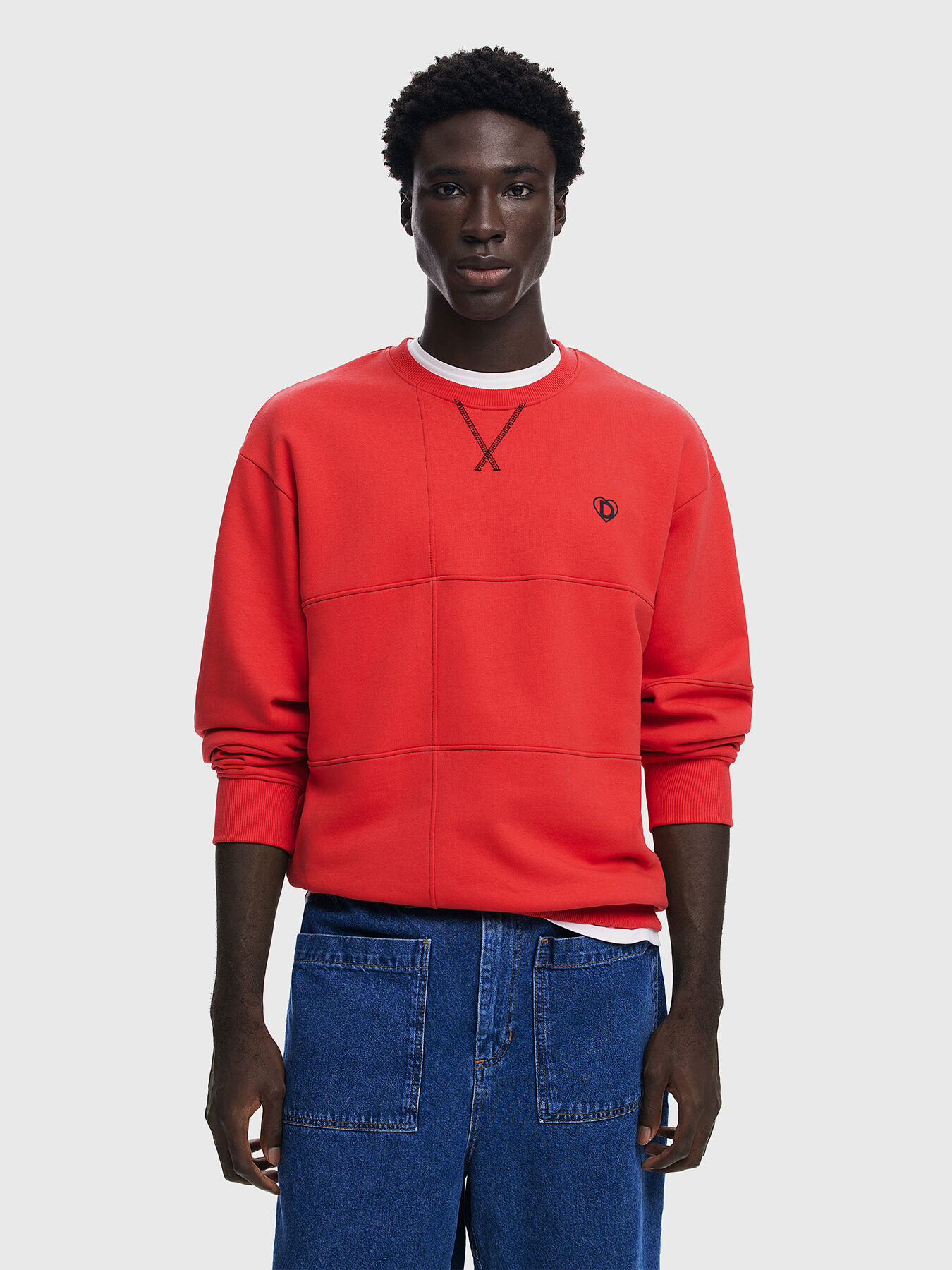 Red colour sweatshirt sales