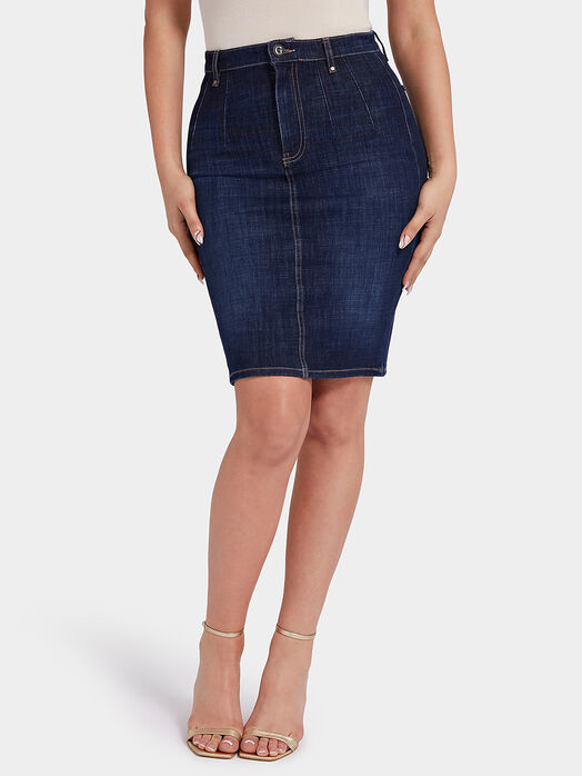 Denim skirt with slit