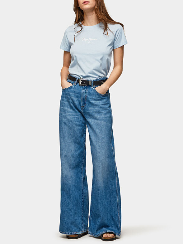 WENDY blue T-shirt with logo inscription - 2