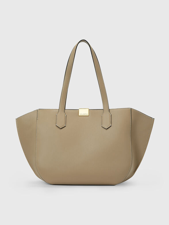 Leather bag with golden logo detail - 1