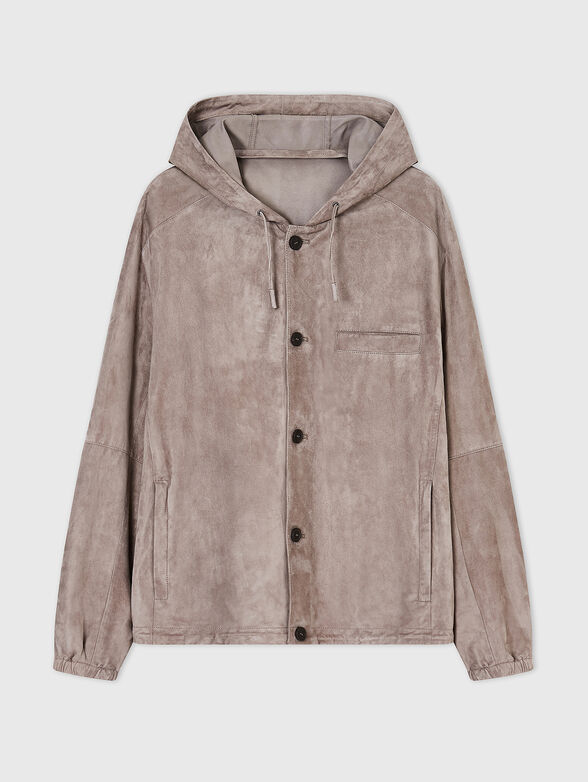 Suede jacket with a hood - 1