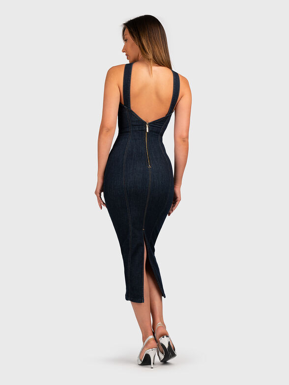 Denim slim dress with cut-out back - 2